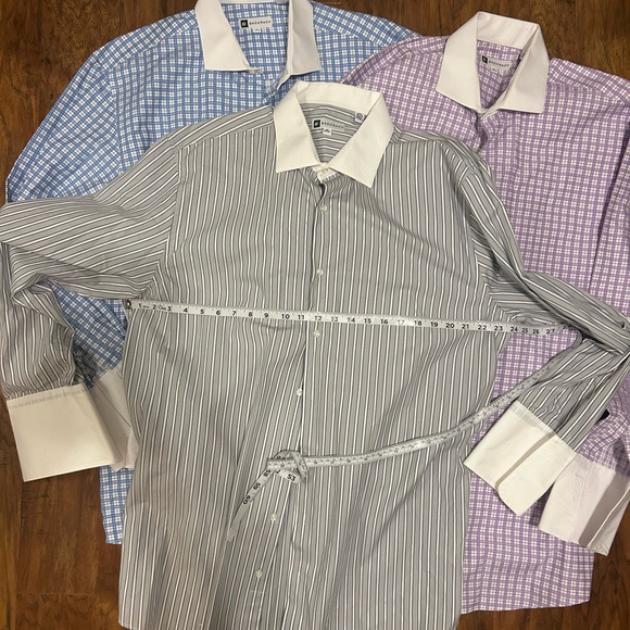 Bachrach Blue, Gray, and Purple Dress Shirts Bundle - Picture 11 of 14
